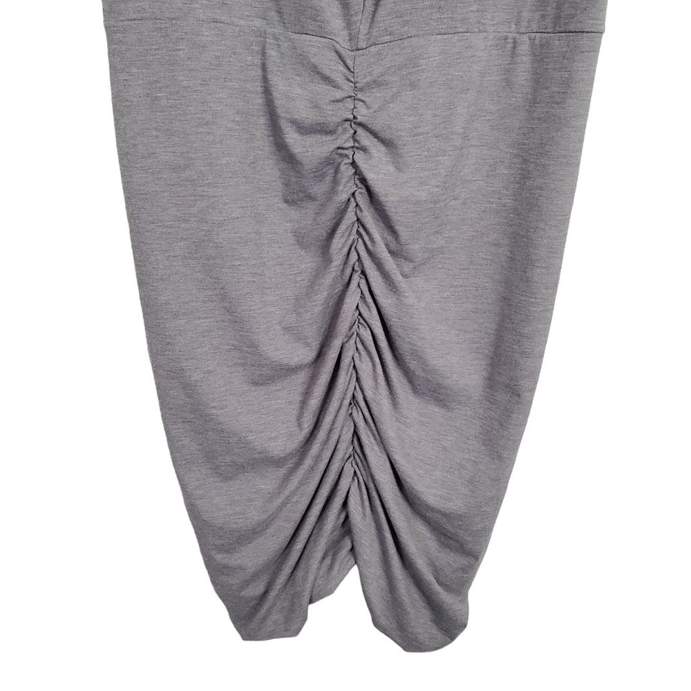 Athleta Size S Dress T-shirt Side Ruched Jersey Knit Athleisure Heathered Gray - Picture 11 of 12